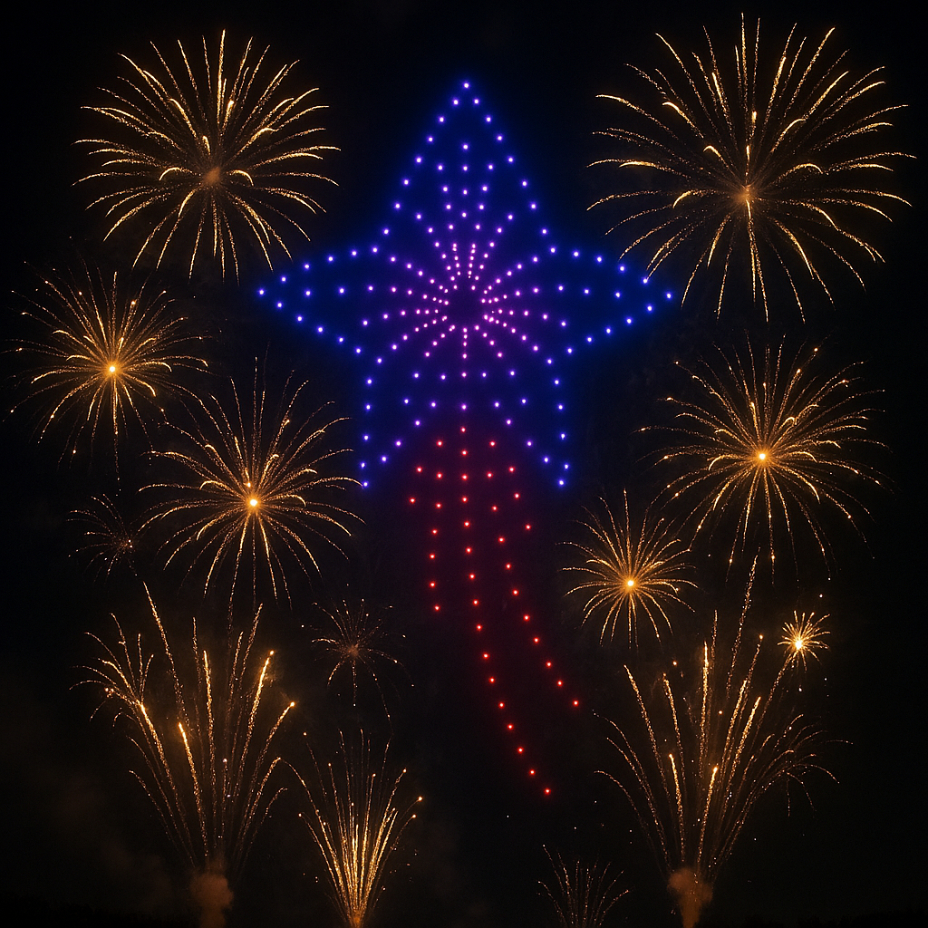 Ohňostroj a dronová show